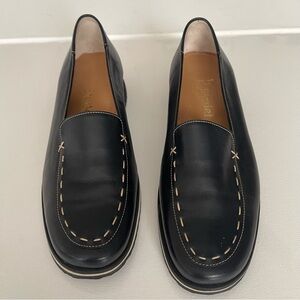 Elegant Black Leather Loafers for Women